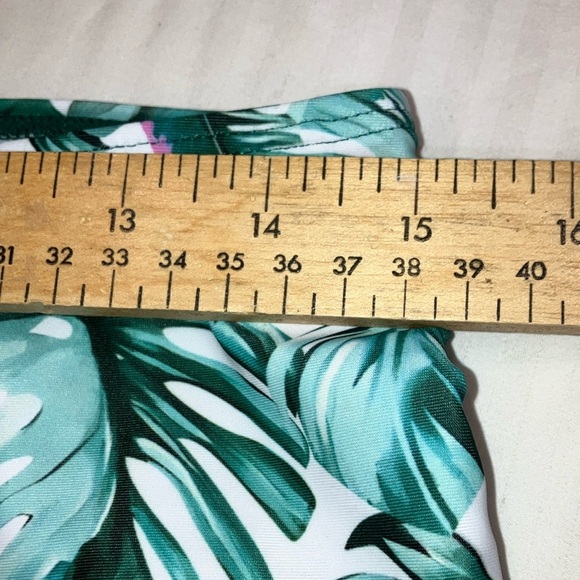 NEW large women’s Tropical Leaf Print high rise Bikini Bottoms - Picture 7 of 9